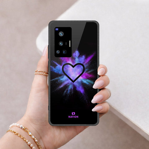 Vivo X70 Pro Cover - Onation Heart Series - HQ Ultra Shine Premium Infinity Glass Soft Silicon Borders Case