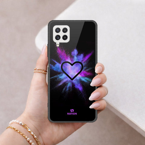 Samsung Galaxy M32 Cover - Onation Heart Series - HQ Ultra Shine Premium Infinity Glass Soft Silicon Borders Case