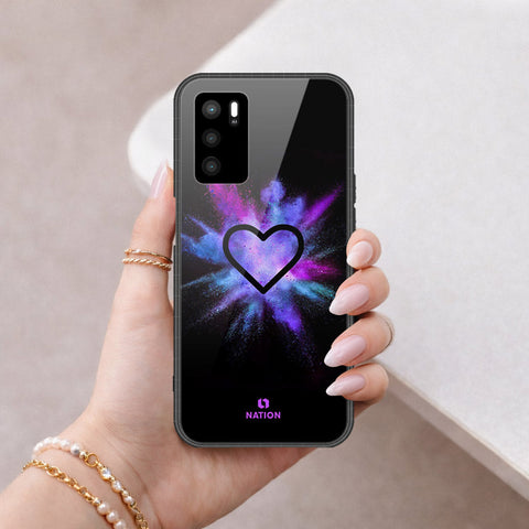 Oppo A16 Cover - Onation Heart Series - HQ Ultra Shine Premium Infinity Glass Soft Silicon Borders Case