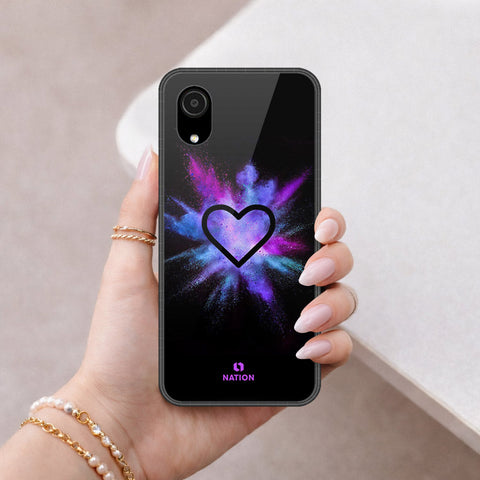 Samsung Galaxy A03 Core Cover - Onation Heart Series - HQ Ultra Shine Premium Infinity Glass Soft Silicon Borders Case