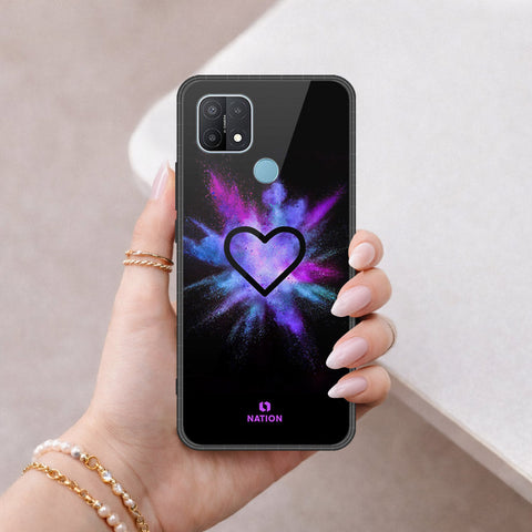 Oppo A15 Cover - Onation Heart Series - HQ Ultra Shine Premium Infinity Glass Soft Silicon Borders Case