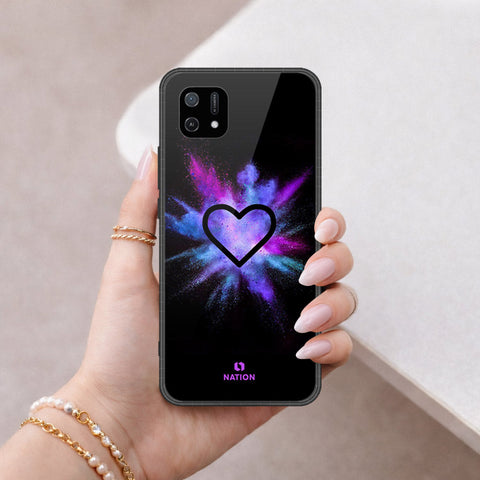 Oppo A16K Cover - Onation Heart Series - HQ Ultra Shine Premium Infinity Glass Soft Silicon Borders Case