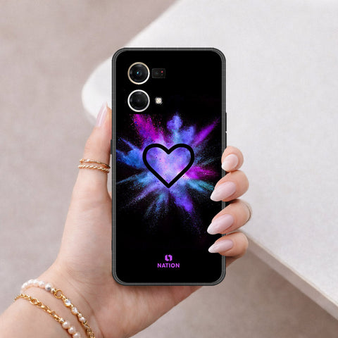 Oppo Reno 8 4G Cover - Onation Heart Series - HQ Ultra Shine Premium Infinity Glass Soft Silicon Borders Case