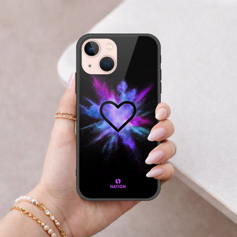 iPhone 14 - Onation Heart Series - HQ Ultra Shine Premium Infinity Glass Soft Silicon Borders Case