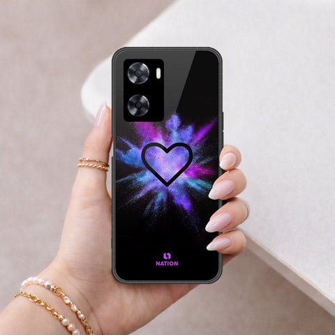Oppo A57 4G 2022 Cover - Onation Heart Series - HQ Ultra Shine Premium Infinity Glass Soft Silicon Borders Case
