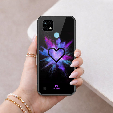Realme C21 Cover - Onation Heart Series - HQ Ultra Shine Premium Infinity Glass Soft Silicon Borders Case