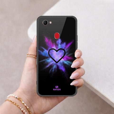 Oppo F7 Cover - Onation Heart Series - HQ Ultra Shine Premium Infinity Glass Soft Silicon Borders Case