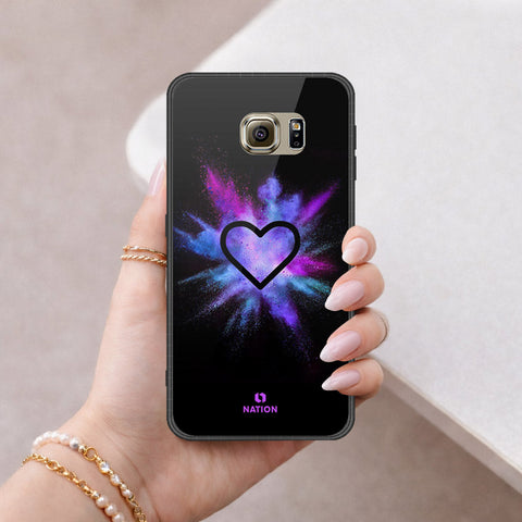 Samsung Galaxy S6 Cover - Onation Heart Series - HQ Ultra Shine Premium Infinity Glass Soft Silicon Borders Case