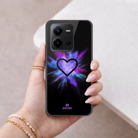 Vivo V25e Cover - Onation Heart Series - HQ Ultra Shine Premium Infinity Glass Soft Silicon Borders Case