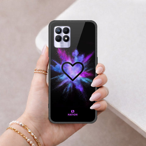 Realme 8i Cover - Onation Heart Series - HQ Ultra Shine Premium Infinity Glass Soft Silicon Borders Case