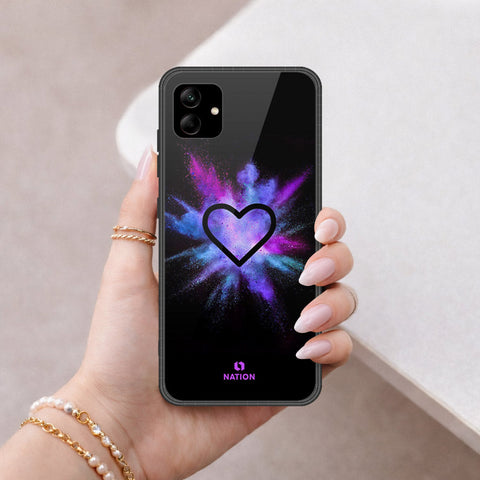 Samsung Galaxy A04e Cover - Onation Heart Series - HQ Ultra Shine Premium Infinity Glass Soft Silicon Borders Case