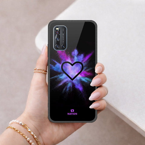 Vivo V19 Cover - Onation Heart Series - HQ Ultra Shine Premium Infinity Glass Soft Silicon Borders Case