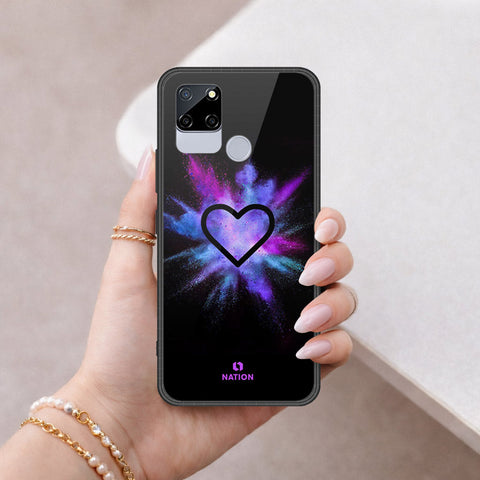 Realme C12 Cover - Onation Heart Series - HQ Ultra Shine Premium Infinity Glass Soft Silicon Borders Case