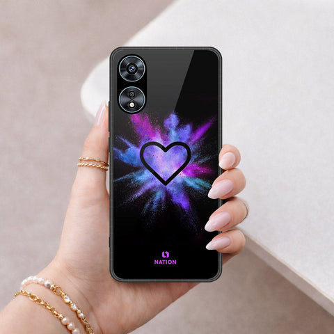 Oppo A58 4G Cover - Onation Heart Series - HQ Ultra Shine Premium Infinity Glass Soft Silicon Borders Case