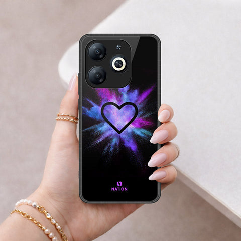 Infinix Smart 8 Pro Cover - Onation Heart Series - HQ Ultra Shine Premium Infinity Glass Soft Silicon Borders Case