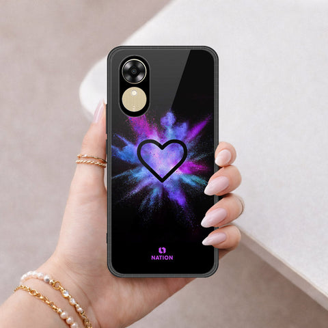 Oppo A17k Cover - Onation Heart Series - HQ Ultra Shine Premium Infinity Glass Soft Silicon Borders Case