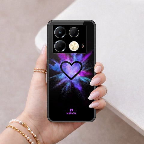 Infinix Note 40 Cover - Onation Heart Series - HQ Ultra Shine Premium Infinity Glass Soft Silicon Borders Case