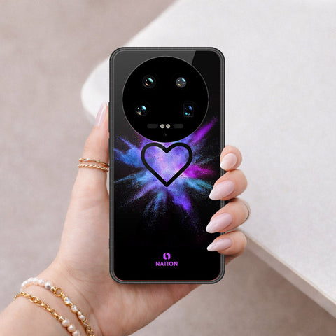 Xiaomi 14 Ultra Cover - Onation Heart Series - HQ Ultra Shine Premium Infinity Glass Soft Silicon Borders Case