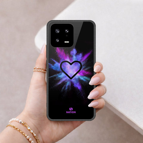 Xiaomi 13 Cover - Onation Heart Series - HQ Ultra Shine Premium Infinity Glass Soft Silicon Borders Case