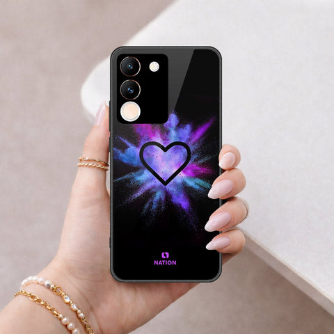Vivo Y200 5G Cover - Onation Heart Series - HQ Ultra Shine Premium Infinity Glass Soft Silicon Borders Case