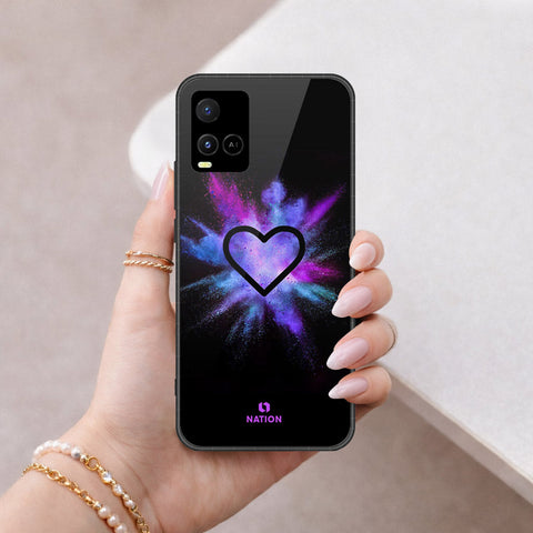 Vivo Y32 Cover - Onation Heart Series - HQ Ultra Shine Premium Infinity Glass Soft Silicon Borders Case