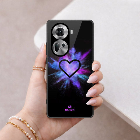 Oppo Reno 11 5G Cover - Onation Heart Series - HQ Ultra Shine Premium Infinity Glass Soft Silicon Borders Case