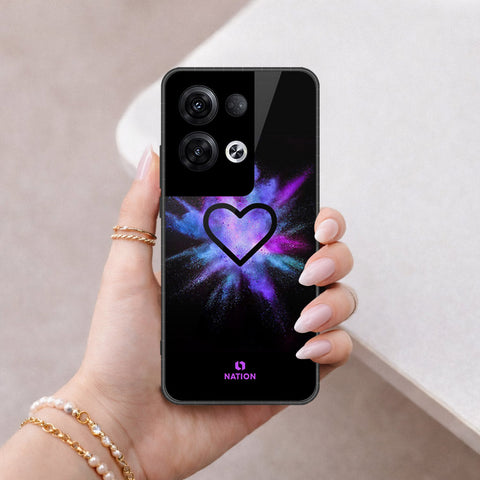 Oppo Reno 8 Pro Plus Cover - Onation Heart Series - HQ Ultra Shine Premium Infinity Glass Soft Silicon Borders Case
