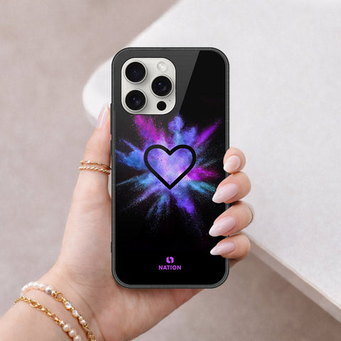 iPhone 16 Pro - Onation Heart Series - HQ Ultra Shine Premium Infinity Glass Soft Silicon Borders Case
