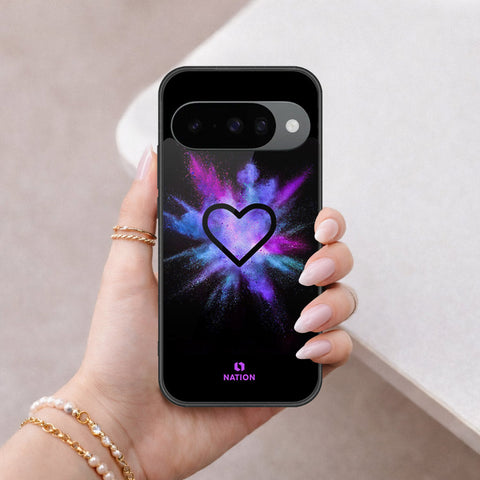 Google Pixel 10 Cover - Onation Heart Series - HQ Ultra Shine Premium Infinity Glass Soft Silicon Borders Case