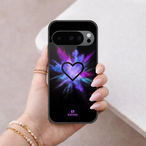 Google Pixel 9 Pro XL Cover - Onation Heart Series - HQ Ultra Shine Premium Infinity Glass Soft Silicon Borders Case
