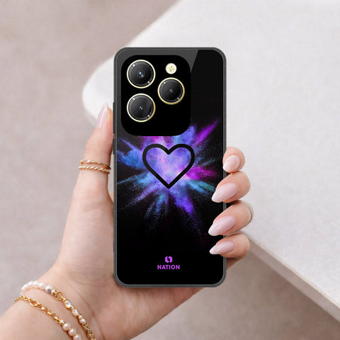 Infinix Hot 40 Pro Cover - Onation Heart Series - HQ Ultra Shine Premium Infinity Glass Soft Silicon Borders Case