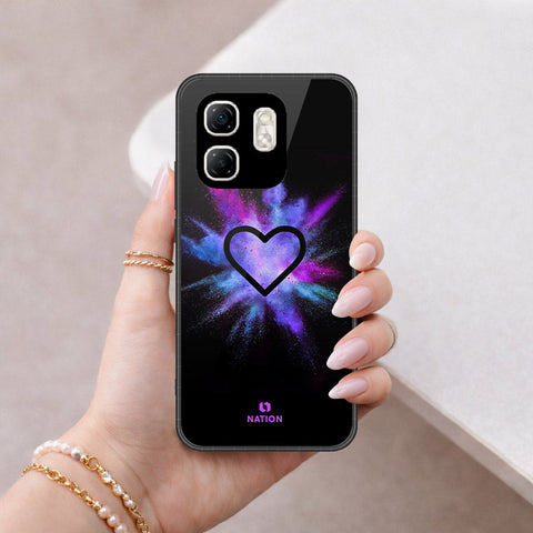 Infinix Hot 50i Cover - Onation Heart Series - HQ Ultra Shine Premium Infinity Glass Soft Silicon Borders Case