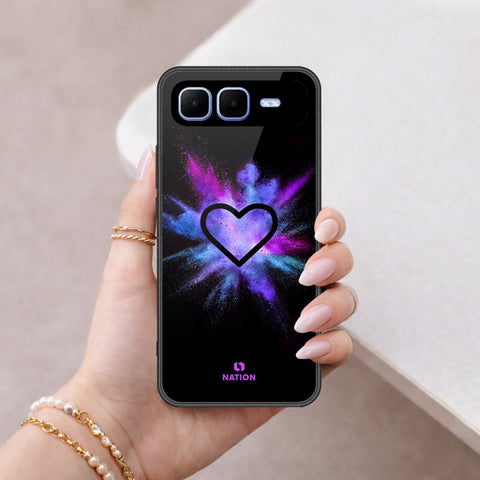 Infinix Smart 10 Plus Cover - Onation Heart Series - HQ Ultra Shine Premium Infinity Glass Soft Silicon Borders Case