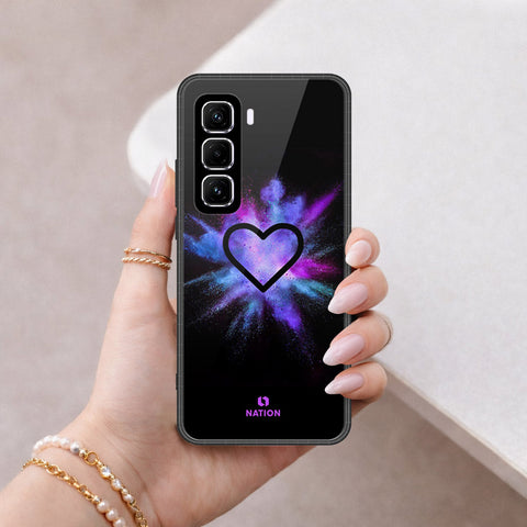 Infinix Hot 60 Pro Cover - Onation Heart Series - HQ Ultra Shine Premium Infinity Glass Soft Silicon Borders Case