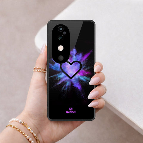 Vivo V40 Cover - Onation Heart Series - HQ Ultra Shine Premium Infinity Glass Soft Silicon Borders Case