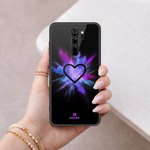 Xiaomi Redmi Note 8 Pro Cover - Onation Heart Series - HQ Ultra Shine Premium Infinity Glass Soft Silicon Borders Case