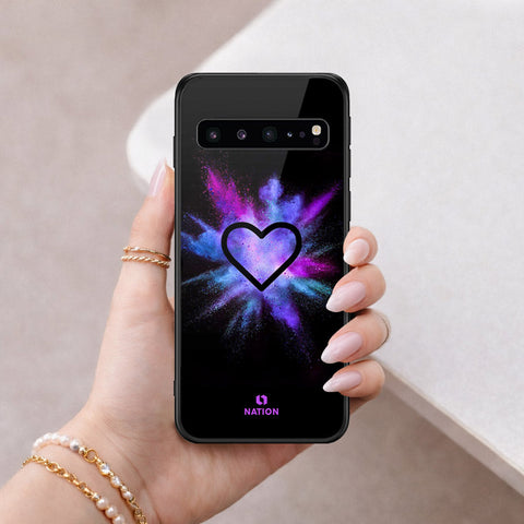 Samsung Galaxy S10 5G Cover - Onation Heart Series - HQ Ultra Shine Premium Infinity Glass Soft Silicon Borders Case