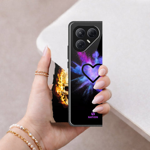 Tecno Pova 7 4G Cover - Onation Heart Series - HQ Ultra Shine Premium Infinity Glass Soft Silicon Borders Case