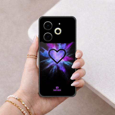 Tecno Pova 6 Cover - Onation Heart Series - HQ Ultra Shine Premium Infinity Glass Soft Silicon Borders Case
