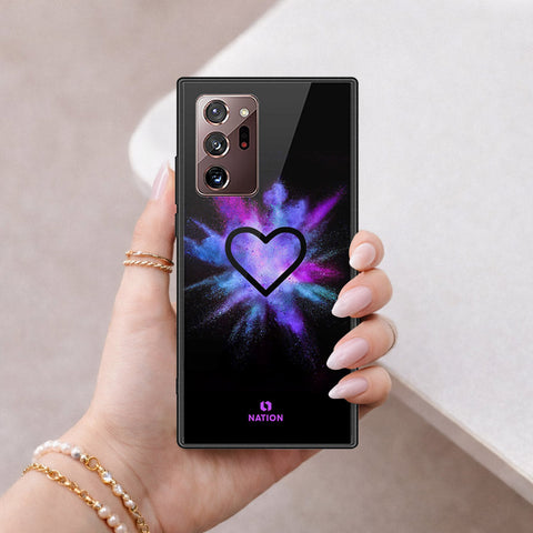 Samsung Galaxy Note 20 Ultra Cover - Onation Heart Series - HQ Ultra Shine Premium Infinity Glass Soft Silicon Borders Case