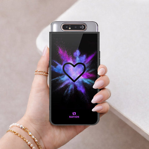 Samsung Galaxy A80 Cover - Onation Heart Series - HQ Ultra Shine Premium Infinity Glass Soft Silicon Borders Case