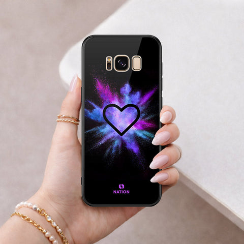 Samsung Galaxy S8 Cover - Onation Heart Series - HQ Ultra Shine Premium Infinity Glass Soft Silicon Borders Case