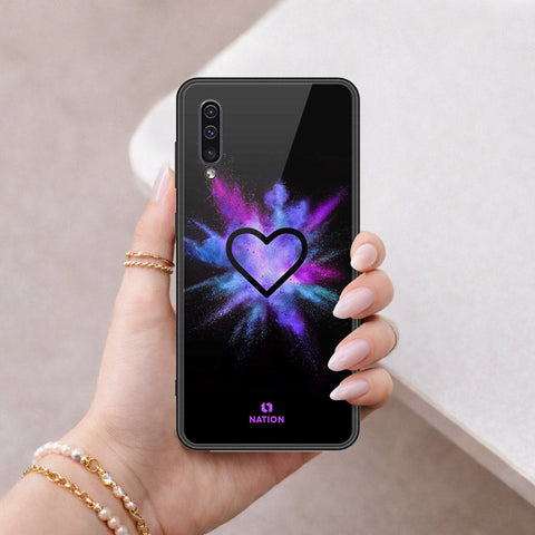 Samsung Galaxy A50 Cover - Onation Heart Series - HQ Ultra Shine Premium Infinity Glass Soft Silicon Borders Case