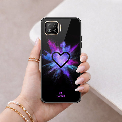 Oppo Reno4 Lite Cover - Onation Heart Series - HQ Ultra Shine Premium Infinity Glass Soft Silicon Borders Case