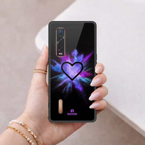 Oppo Find X2 Pro Cover - Onation Heart Series - HQ Ultra Shine Premium Infinity Glass Soft Silicon Borders Case