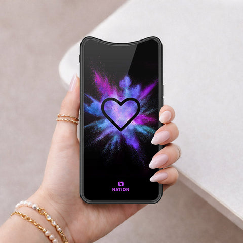 Oppo Find X Cover - Onation Heart Series - HQ Ultra Shine Premium Infinity Glass Soft Silicon Borders Case