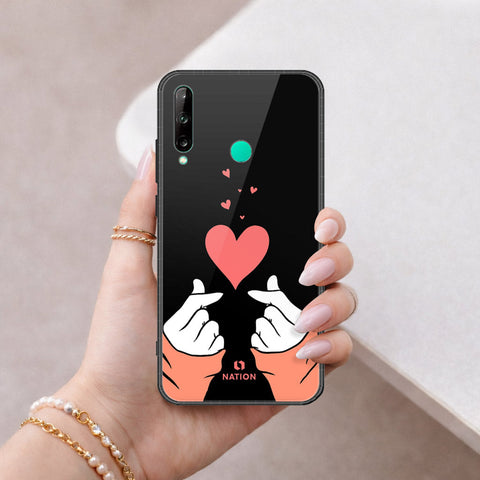 Huawei Y7P Cover - Onation Heart Series - HQ Ultra Shine Premium Infinity Glass Soft Silicon Borders Case