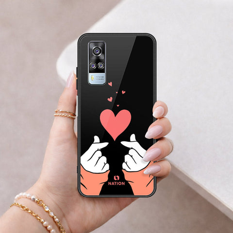 Vivo Y31 Cover - Onation Heart Series - HQ Ultra Shine Premium Infinity Glass Soft Silicon Borders Case