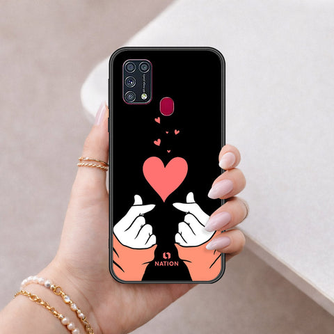 Samsung Galaxy M21s Cover - Onation Heart Series - HQ Ultra Shine Premium Infinity Glass Soft Silicon Borders Case