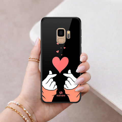 Samsung Galaxy S9 Cover - Onation Heart Series - HQ Ultra Shine Premium Infinity Glass Soft Silicon Borders Case